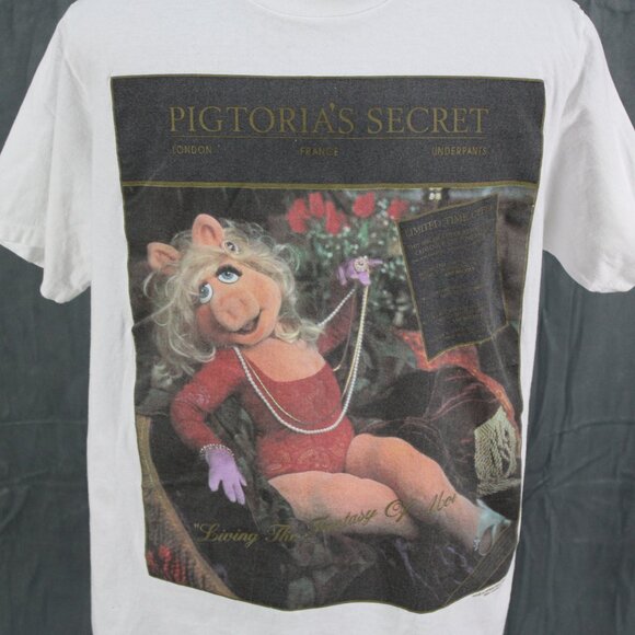 Vintage Muppets Shirt - Pigtoria Secret Miss Piggy - Men's XL - Picture 2 of 9
